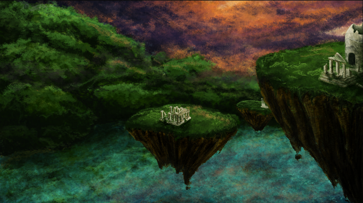 Ruins — digital painting of crumbling architecture