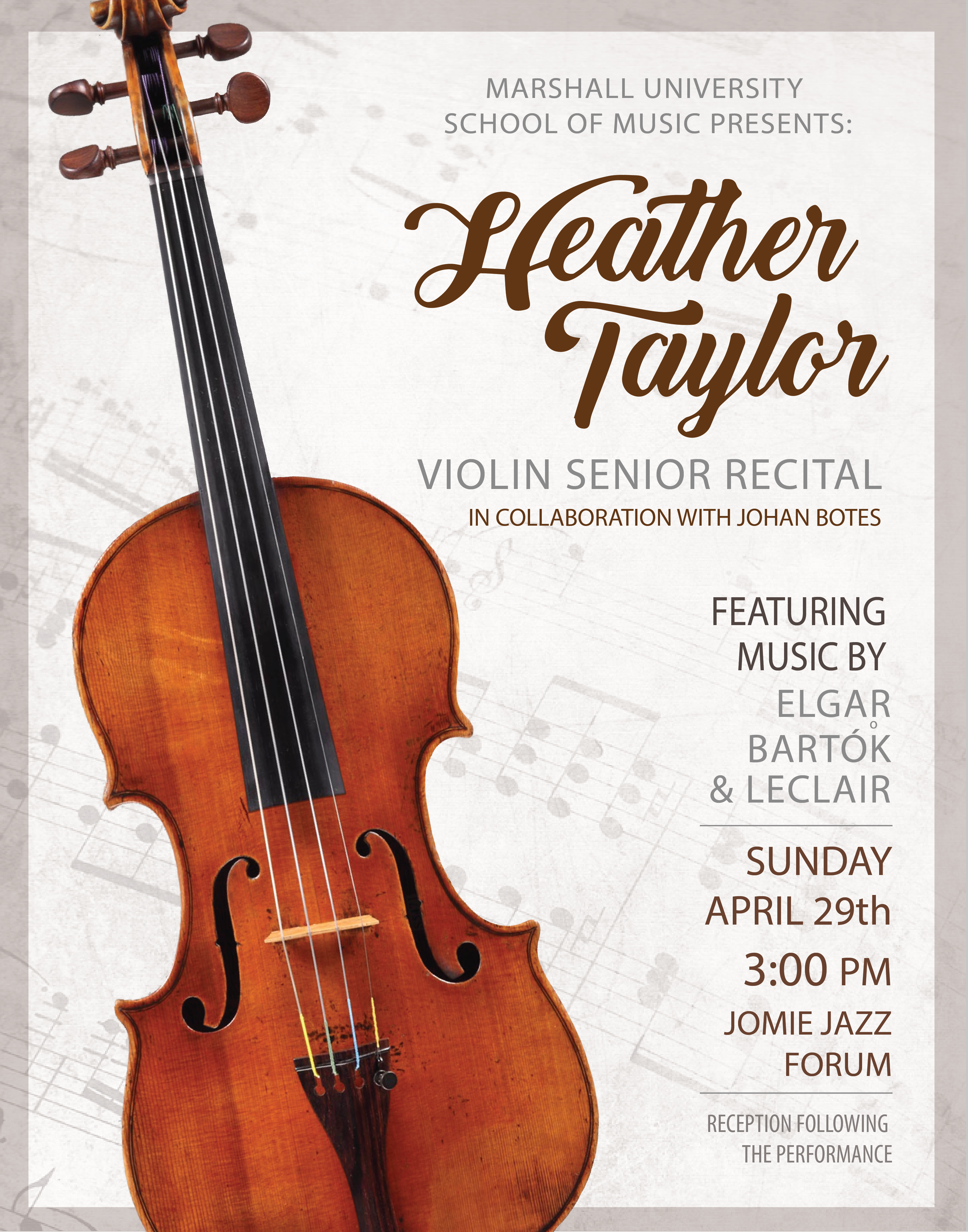 Violin senior recital poster