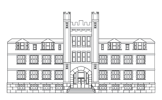 Marshall University Old Main coloring page line art