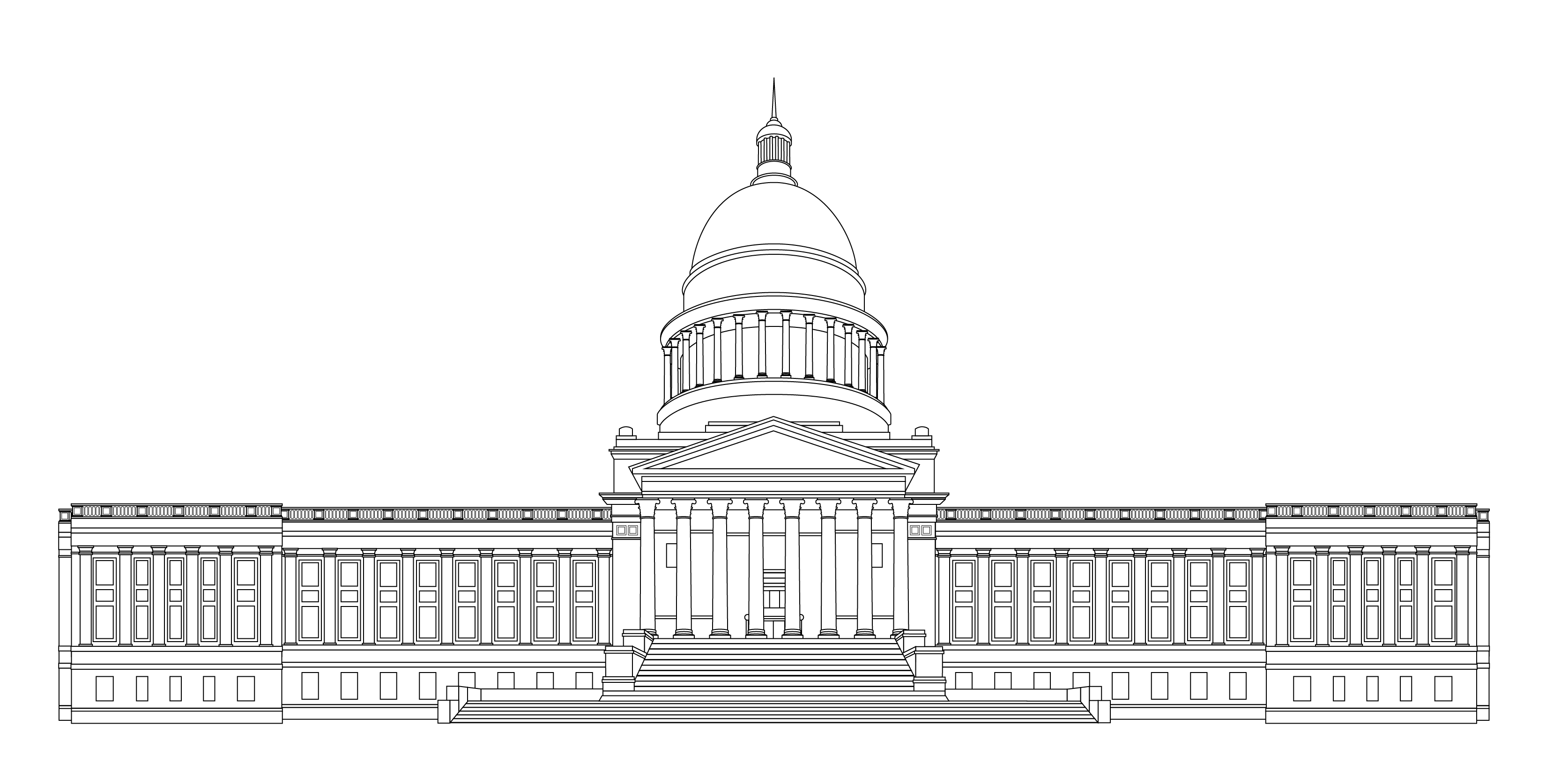 West Virginia State Capitol coloring page line art