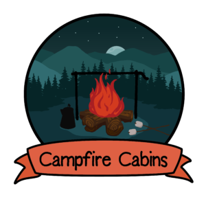 Campfire Cabins logo, color version