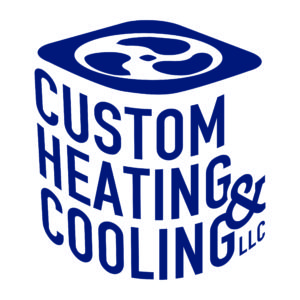 Heating and cooling company logo in blue