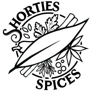 Shorties Spices logo, black and white version