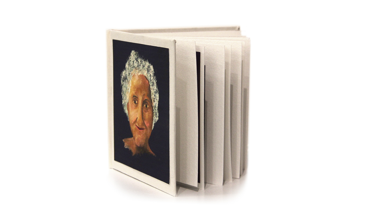 There Was an Old Lady — handmade capstone book on display